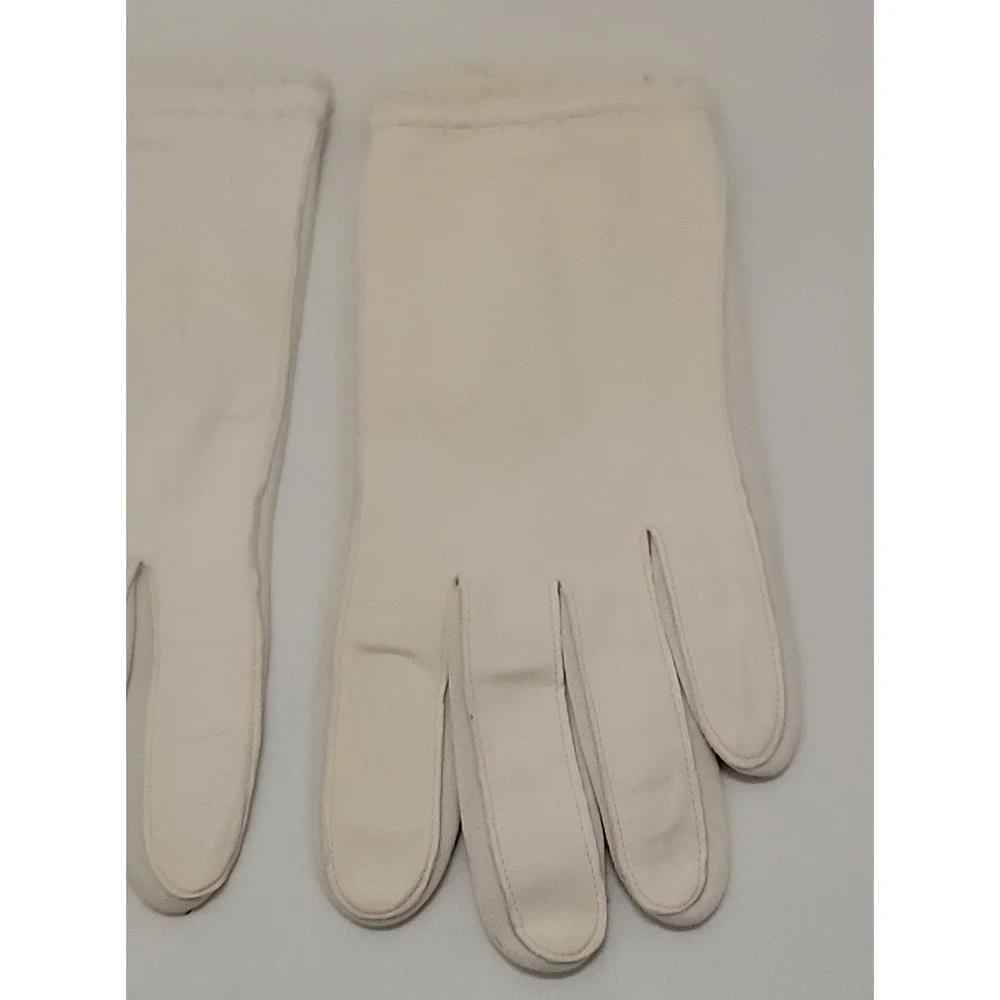 Vintage Never Worn White Genuine Deerskin Leather Gloves Washable‎